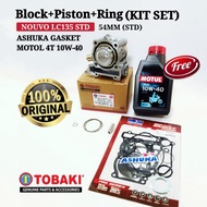 NOUVO LC135 STD 54MM(STD)⭐️Block+Piston+Ring(Kit Set)/Ashuka Gasket (Free Motul 4T)