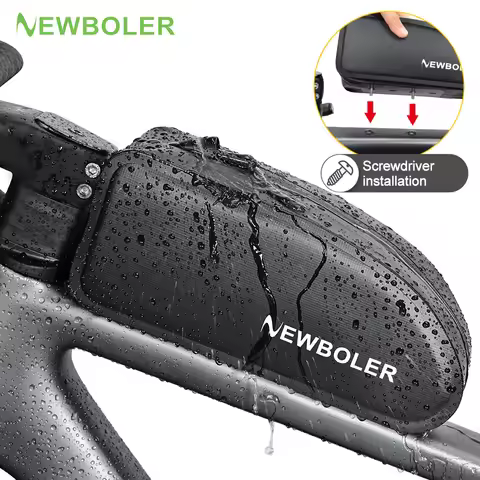 NEWBOLER Bike Top Tube Bag Gravel Bike Bag With Screws Waterproof PVC Cycling Frame Bag For Road MTB