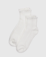 (พร้อมส่ง) BAGGU Lettuce Edge Sock Set Of 2 ถุงเท้าเซตคู่สุดน่ารัก