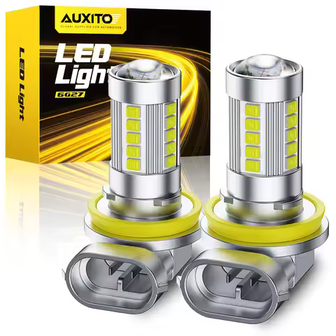 AUXITO 2Pcs Car LED Fog Lamp H8 H9 H11 9006 HB4 DRL 6500K White H10 9145 9140 LED Fog Lights Auto Dr