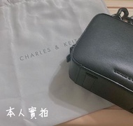 charles&amp;keith 粗鍊麻質小方包 小ck