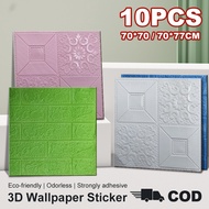 10pcs Big Size 70x70&70x77cm Wallpaper Sticker Waterproof oil 3d Bricks Foam  Room Design adhesive f