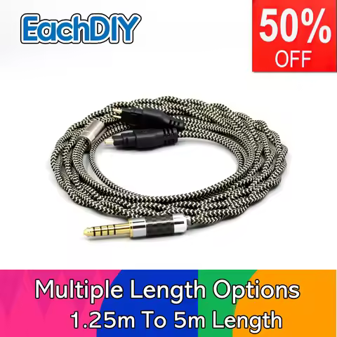 2 Core 2.8mm Litz OFC Earphone Shield Braided Sleeve Cable For Sennheiser HD580 HD600 HD650 HDxxx HD
