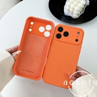 New liquid silicone phone case for iPhone 17, Apple 16 Pro Max with built-in magnetic suction case, 