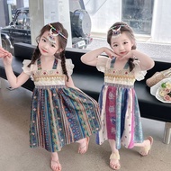 Girls Ethnic Style Dress Puff Sleeves 2023 Chinese Style Princess Dress Tsutsuma Ethnic Style Dress 