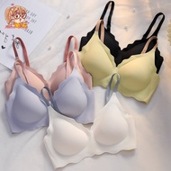 annacny Women's Bra No Underwire Smooth Edges Decorative Straps Comfortable To Wear E52 Stretch Fabr