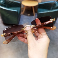 New Frameless Ultra-light Sunglasses Mens and Womens Fashion Trend Street Photo UV Resistant Sunglas