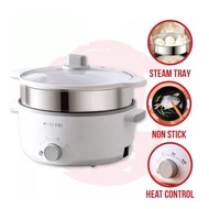 AIQIPEI WHITE Electric Multi Function Cooker Rice Cooker Steamboat Non Stick Pot
