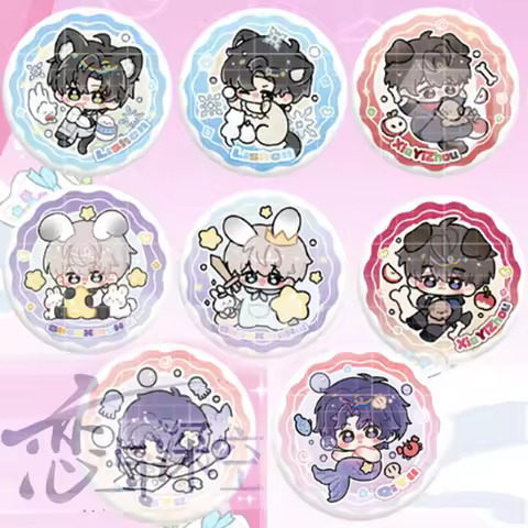 Game Love and Deepspace Brightly Mermaid Pet Brooch Xavier Zayne Rafayel Sylus Badge Pins Clothing B