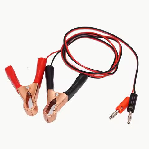 100CM CAR Battery Clip Clamp Alligator Clip TO 4MM Banana Plug Connectors