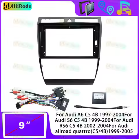 Hiirode Car Android Radio Stereo Player Frame Fascia For Audi A6 S6 RS6 C5 4B allroad quattro 1997-2
