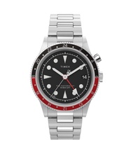[包順豐] Timex Waterbury Traditional GMT 39mm Stainless Steel Bracelet Watch TW2W22700 Coke Bezel Quart