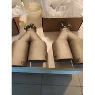 AKRAPOVIC Twin double 2 Matte Grey Twin Exhaust Tips Performance and Style Combined