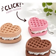 3D CLICKER Heart Waffle Keychain