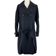 成色極佳的BURBERRY LONDON Nova 格紋雙排扣風衣，帶內襯，黑色，46 碼，日本製造，正品，女款