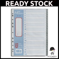 Lion File Grey PP Index Divider Plastic Filling Separator A-Z Alphabet 20 Tabs (A to Z) Plastic Inde