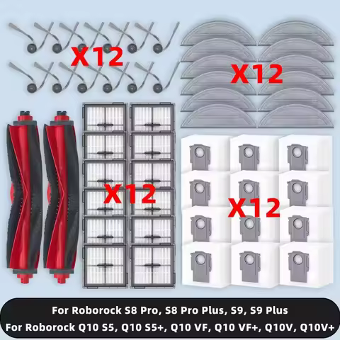 Compatible For ( Roborock Q10 S5, Q10 S5+, Q10 VF, Q10V, S8 Pro, S8 Pro Plus, S9, S9 Plus ) Parts Br