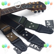 GESH1 Guitar Strap, Easy to Use Vintage Guitar Belt, Universal Pure Cotton End Adjustable Bass Webbing Belt Electric Bass Guitar