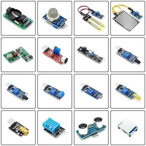 16 in 1 Modules Sensor Kit Project Super Starter Kits for Arduino UNO R3 Mega2560 Mega328 for Raspbe