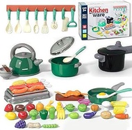 Children's Kitchen Accessories Food Set - 81 Pieces Play Kitchen Accessories Plastic for Children wi