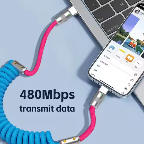 1.8M PD Max 60W USB Type C to Type C Charging cable for 15 Pro Max Car Phone 6A Fast Charging Telesc