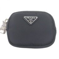 成色極佳 □ PRADA 1TT110 尼龍三角標誌三角Plate肩部迷你收納包 黑色 義大利製造 男士