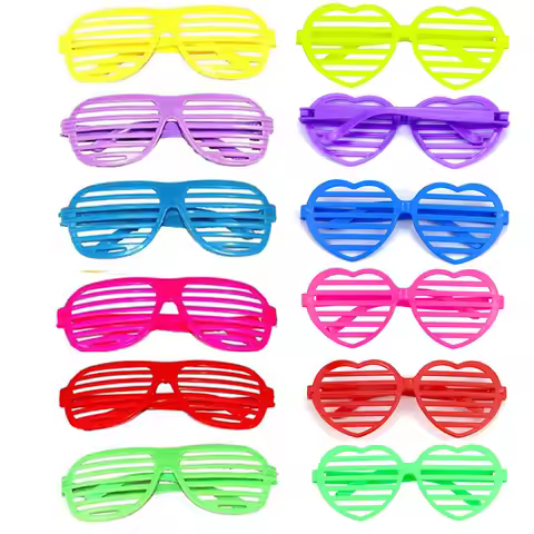 1pcs/6pc Shutter Glasses 80s 90s Retro Theme Birthday Decorations Shades Sunglasses Rapper Hip Hop R