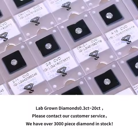 0.3ct 0.5ct 0.8ct 1ct 1.5ct 2ct 3ct Round Lab Grown Diamonds With IGI GIA Certificate CVD HPHT Labor