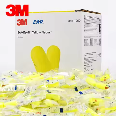 30 pairs 3M 312-1250 Earplugs E-A-RSoft Yellow Bullet earplug Neon Elastic Noise Reduction Wireless 