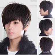 rambut palsu lelaki gaya korea rambut pendek kacak bangs sisi gebu gebu set rambut palsu pelajar lel