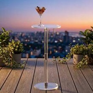 Acrylic Drink Table For Small Spaces, Transparent Modern Round Edge Table, Sturdy Acrylic Coffee Tab