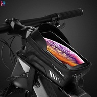 Bike Front Frame Handlebars Bag EVA Touchscreen Design Bike Crossbar Bags