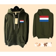 Premium zipper hoodie with Dutch flag design