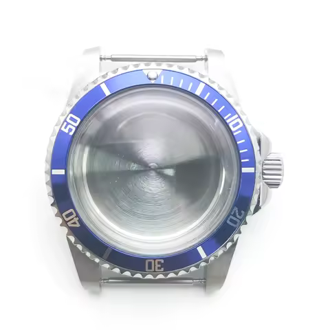 316L Stainless Steel 39.5mm Retro Magnifying Glass Watch Case+Strap 36.5mm Dial Fit NH35/36 Movement