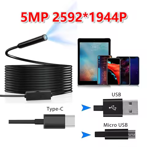 8MM 5MP Auto-Focus IP68 Waterproof Endoscope Sewer Channel Drain Piping Inspection Camera Industrial