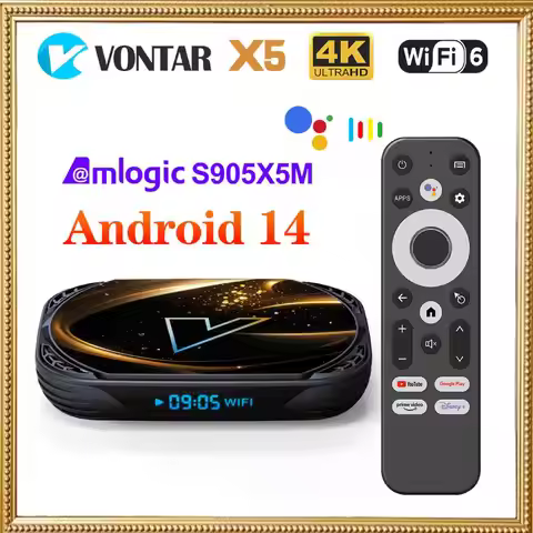 VONTAR Amlogic S905A S905X5M X5 Android 14.0 TV Box Media Player Andorid 14 1000M AV1 4K 60fps Googl