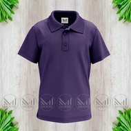 Boys purple plain polo t shirt premium fabric unisex polo shirt baju kolar budak kids polo