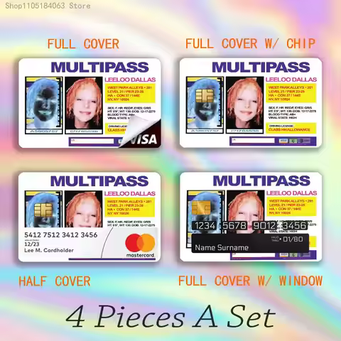 M-Multipass Stickers Credit Visa Debit Bank Charge Card Bus Metro Waterproof Sticker Decal Decoratio