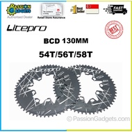 Litepro Oval Double Dual BCD 130MM Chainring Folding Foldable Bike 54/56/58T Crankset Bicycle Chainwheel