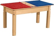 Contender 35" W Rectangular Birch Plywood Red & Blue Compatible with Duplo Blocks Play Table with a 