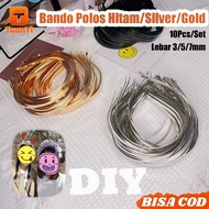 Plain Iron Headband Metal/ - Complete Package of 10 (Silver, Gold, Black) | Size 3mm & 5mm & 7mm | P
