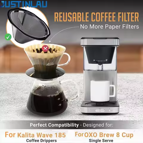 JUSTINLAU Coffee Filter Is Suitable for Kalita Wave 185 Dripper and OXO Single Cup Coffee Machine Ac