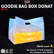 Plastic Donut Box contains 12 Dove Bag/ 38x45 fits Hampers Box 30x30 contains 50 pcs Plastic Bag