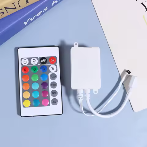 Led Controller 24 Keys LED IR RGB Controller Box 1 To 2 Controller IR Remote Dimmer DC12V For RGB 35