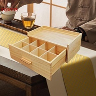 [tishita] Wooden Tea Bag Organizer, Tea Station, Dustproof, with Multiple Compartments