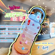 1 Liter gallon Bottle 2 Liter gallon Water Bottle Motivational Sports Straw bottle tumbler Plastic T