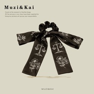 Muzikai Hair Tie Floral Ribbon Bow Hair Tie