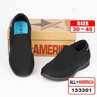 🔥ReadyStock🔥[SIZE 30-45] ORIGINAL ALL AMERICA Kasut Sekolah Hitam ALL AMERICA School Shoes Canvas Sh