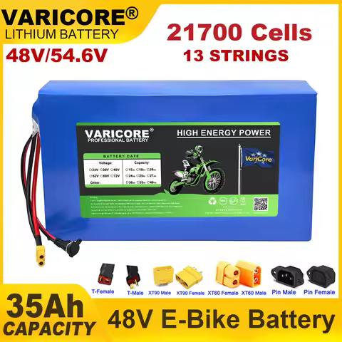 VariCore 48V 35Ah 13s7p 21700 Lithium Battery Pack 54.6v 1200w 1440w Built in BMS 30A for Power tool