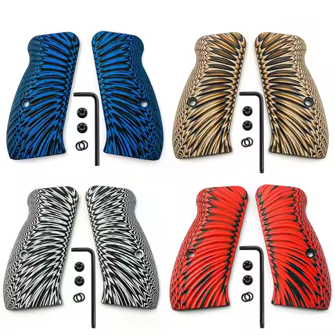 1 Pair Sunburst Texture Custom G10 CZ75 Grips for CZ 75/85 Compact,CZ P-01,P100,C100,T100,PCR,CZ 75 